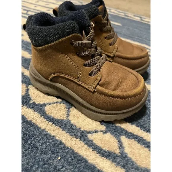 OshKosh B'gosh Toddler Boy's Pull-On Doom Hiker Boots CL8 Brown Size 6M - Picture 6 of 7